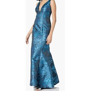 Carmen Marc Valvo Blue Evening Gown